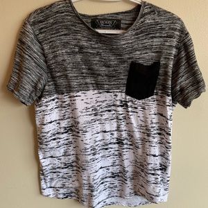 Black and white designed pocket tee